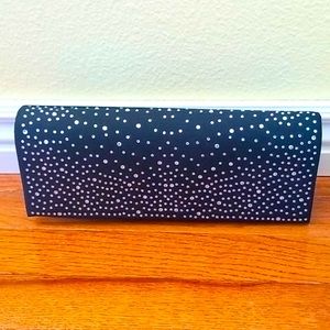 Evening black embellished clutch/shoulder bag